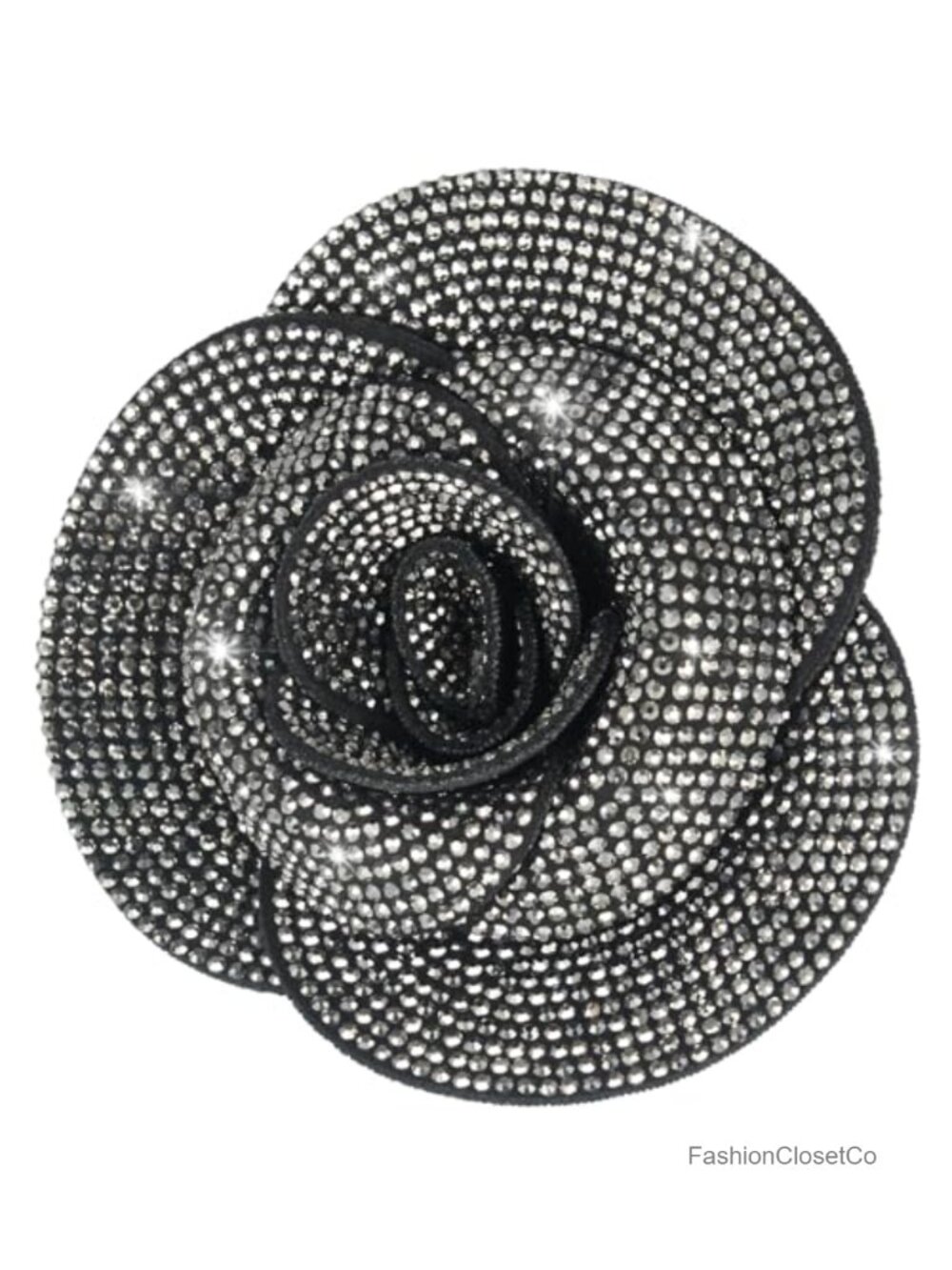 Crystal Rhinestone Flower Brooch Pin Sparkly Lapel Pin